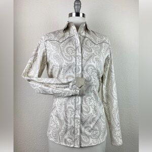 CR ranchwear Western Pro Ivory Stone Paisley shirt new XS